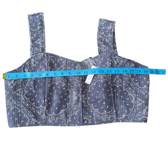 New ▶️ Madewell ◀️ Quilted Sweetheart Crop Top Western Bohemian 14 - Picture 7 of 13